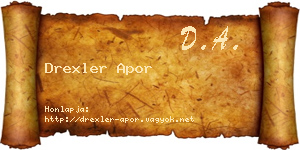 Drexler Apor névjegykártya
